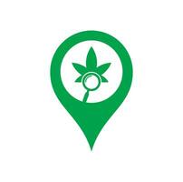 Cannabis Search logo design vector template.