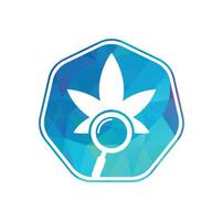 Cannabis Search logo design vector template.