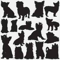 Yorkshire Terrier Silhouette Set vector