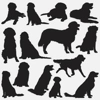 golden retriever silhouette set vector