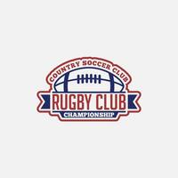 rugby logo Insignia y pegatina vector