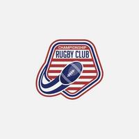 rugby logo Insignia y pegatina vector