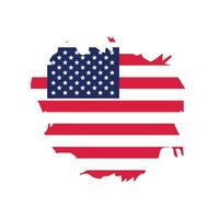 Flag of USA in brush stroke background. vector