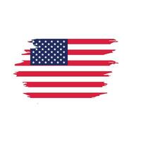 Flag of USA in brush stroke background. vector