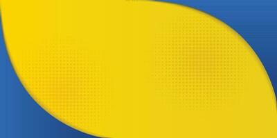 Abstract yellow and blue geometric curve overlap layer background with halftone dots decoration. Modern horizontal banner template design. Suit for cover, header, poster, banner, website, business vector