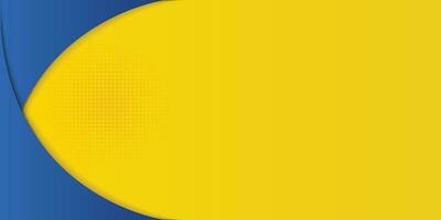 resumen amarillo y azul geométrico curva superposición capa antecedentes con trama de semitonos puntos decoración. moderno horizontal bandera modelo diseño. traje para cubrir, encabezamiento, póster, bandera, sitio web, negocio vector