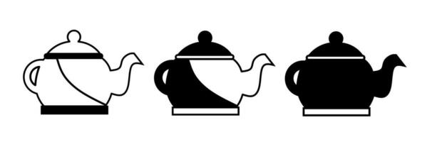 Teapot illustration. Teapot icon vector set. Design for business. Stock vector.