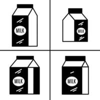 Vector black and white illustration of milk icon for business. Stock vector design.