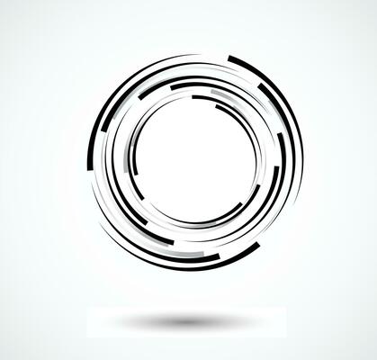 Abstract Lines in Circle Form, Design element, Geometric shape, Striped border frame for image, Technology round Logo, Spiral Vector Illustration