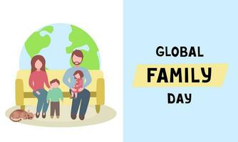 Global Family Day Celebration. Illustration for printing, backgrounds, covers and packaging. Image can be used for greeting cards, posters, stickers and textile. Isolated on white background. vector