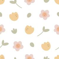 Seamless pattern with flowers. Vector illustration in flat style.