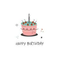 Happy Birthday, greeting card. vector