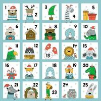 Christmas advent calendar vector