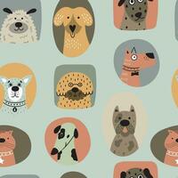 Nursery seamless pattern with cute dogs. vector