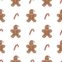 Christmas gingerbread cookies seamless pattern. vector