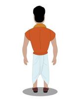 Indian bodybuilder back view character design for cartoon animation vector