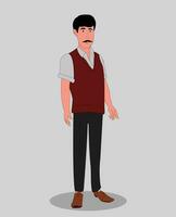 Teacher three quarter view cartoon character design for animation vector