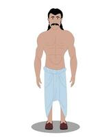 Indian village men front view character design for cartoon animation vector