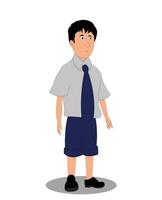 School boy three quarter view character design for cartoon animation vector