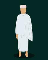 Muslim man back view character design for cartoon animation vector