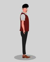 Teacher side view cartoon character design for animation vector