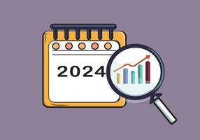 2024 business growth concept in stock market. vector