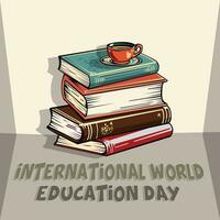 internacional mundo educación día vector
