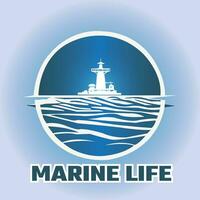 marine logo illustration vector