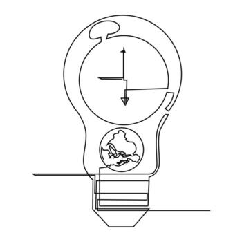 continuo soltero línea tierra globo mundo mapa contorno vector Arte dibujo y mundo tierra hora concepto sencillo diseño