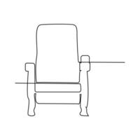 Single and double sofa continuous one line outline vector drawing and sofa with lamp or plant design art illustration