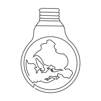 continuo soltero línea tierra globo mundo mapa contorno vector Arte dibujo y mundo tierra hora concepto sencillo diseño