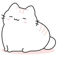 cat cute chubby vector