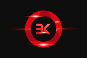 BK Red logo Design. Vector logo design for business.