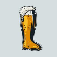 Colored beer mug with foam bar menu vector