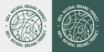 Organic healthy food label, natural vegan and vegetarian ecologic product emblem vector