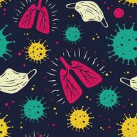 microbio, bacterias, pandemia corona virus medicina máscara modelo vector