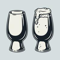 Set of beer mug with foam bar menu vector