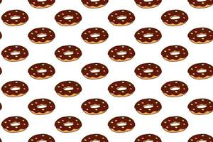 Donut Seamless Pattern. Sweet Chocolate Doughnut Background. Cute Colorful Vector Doodle Wallpaper, Swatch for Wrapping Paper or Fabric