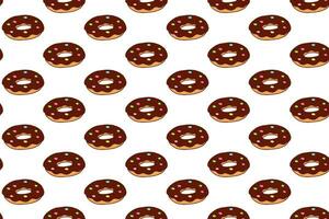 Donut Seamless Pattern. Sweet Chocolate Doughnut Background. Cute Colorful Vector Doodle Wallpaper, Swatch for Wrapping Paper or Fabric