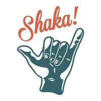 Print of surfer hawaii gesture shaka or aloha vector