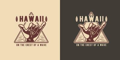 Hand that shows surfer hawaii gesture shaka, aloha vector