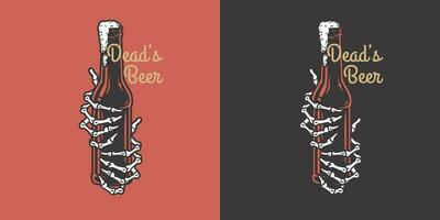 Beer bottle for bar. Brew design for pab vector