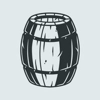 Wooden barrel with craft beer bar menu vector