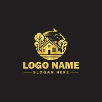 Real estate logo property house home construction building logo icon editable vector