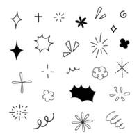 Sparkle doodle hand drawn for element and illustration vector