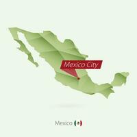 verde degradado bajo escuela politécnica mapa de mexico con capital mexico ciudad vector