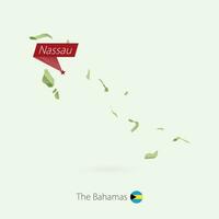 verde degradado bajo escuela politécnica mapa de el bahamas con capital Nassau vector