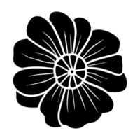 Hand drawn simple flower illustration vector