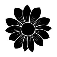 Hand drawn simple flower illustration vector