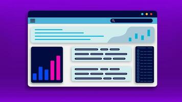 Data analytics, business finance report dashboard website. Digital business and financial investment concept design. Vector illustration.